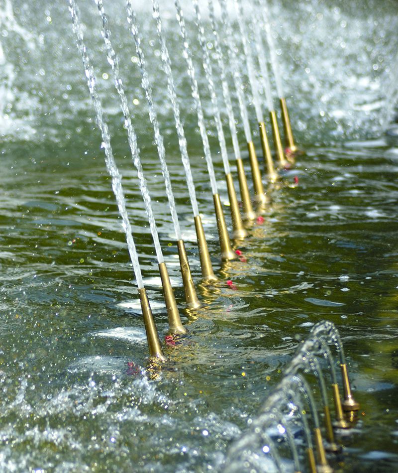 Fuente con muchos chorros de agua. Concepto relacionado con grupos de presión.